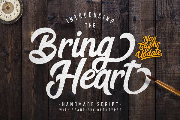 Free, Bold Cursive Script Bring Heart 